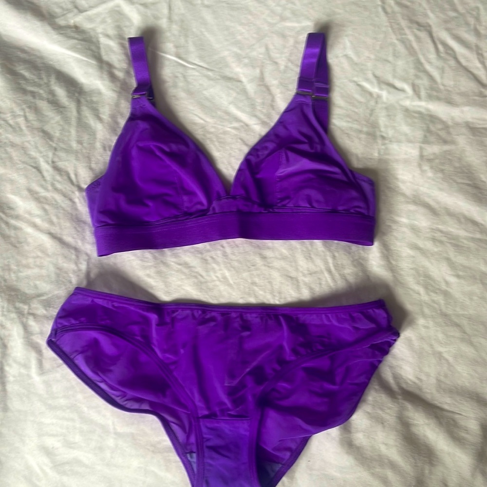 Splendid mesh bralette panty set